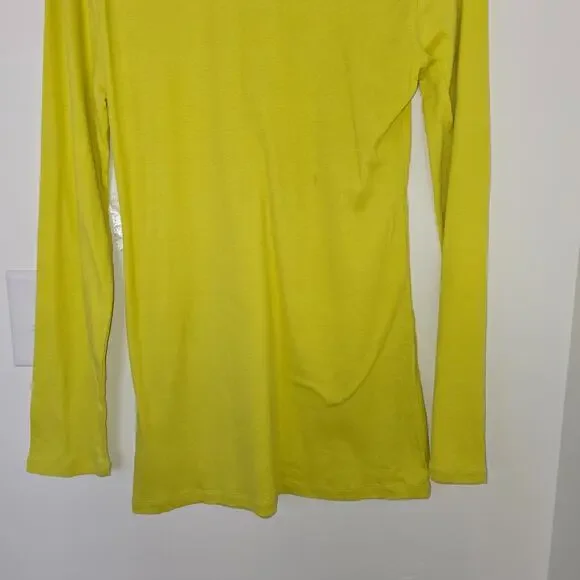 No Boundaries Y2K Lime Fitted Ribbed Long Sleeve Henley Shirt XXL Girls Cotton - Picture 6 of 7